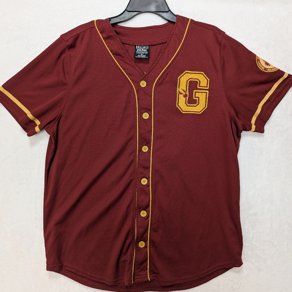 Harry Potter Maroon Button-Up Jersey with Gold Accents XL